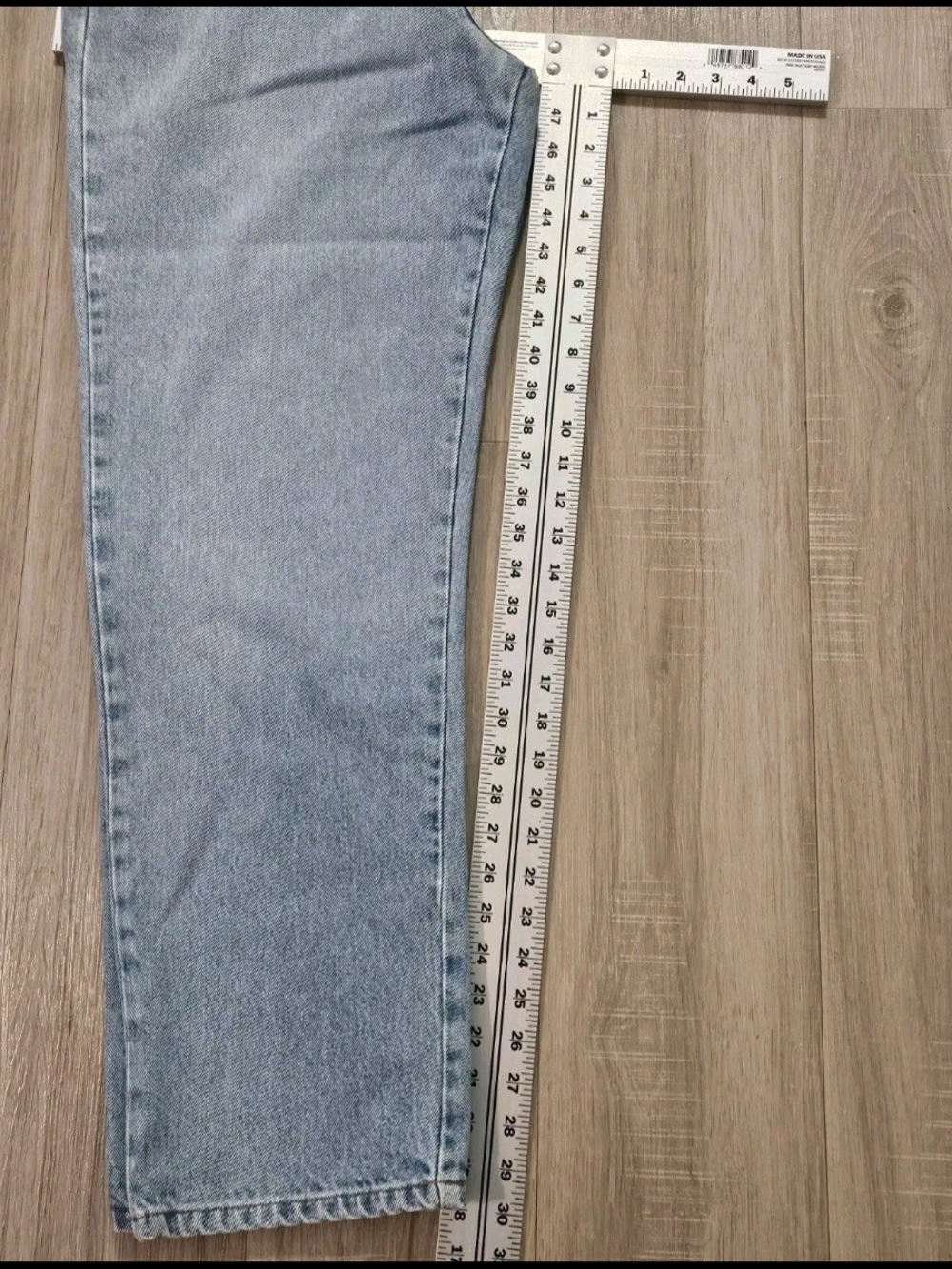 Armani Jeans Mens Blue Jeans Sz 34x32 Denim 90s Light Wash Straight Leg VTG USA - Picture 6 of 15